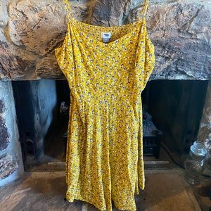 Old Navy Yellow and navy flower Cami dress, XL,